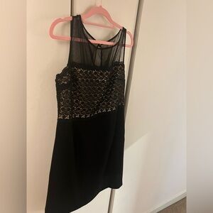 NWT Ivanka Trump Black and nude Lace Dress size 12